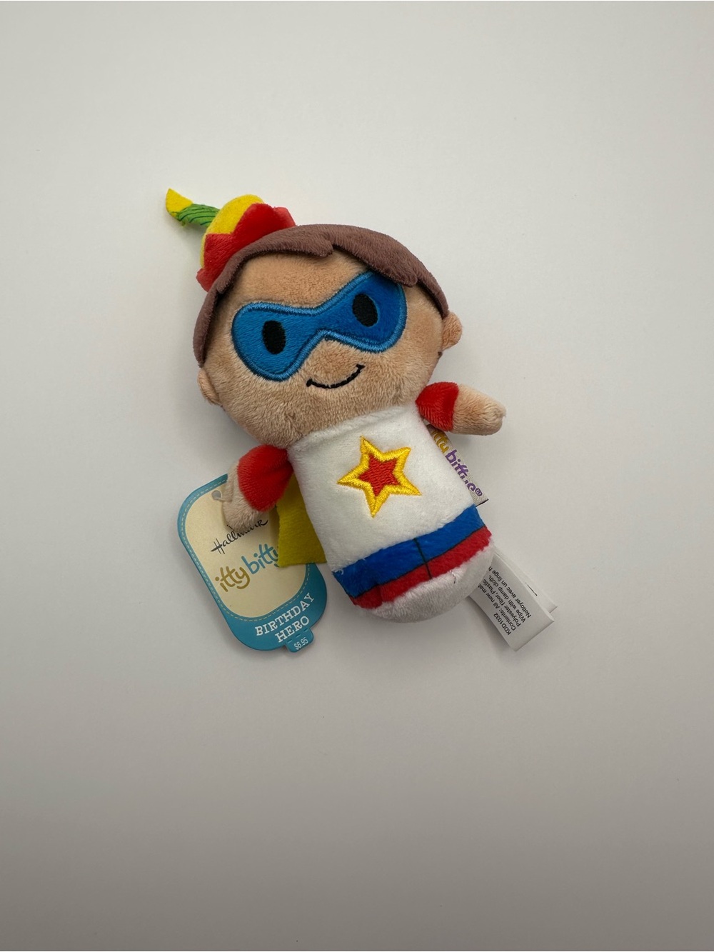Hallmark Itty Bitty Birthday Hero Plush - Blue, Red, Yellow